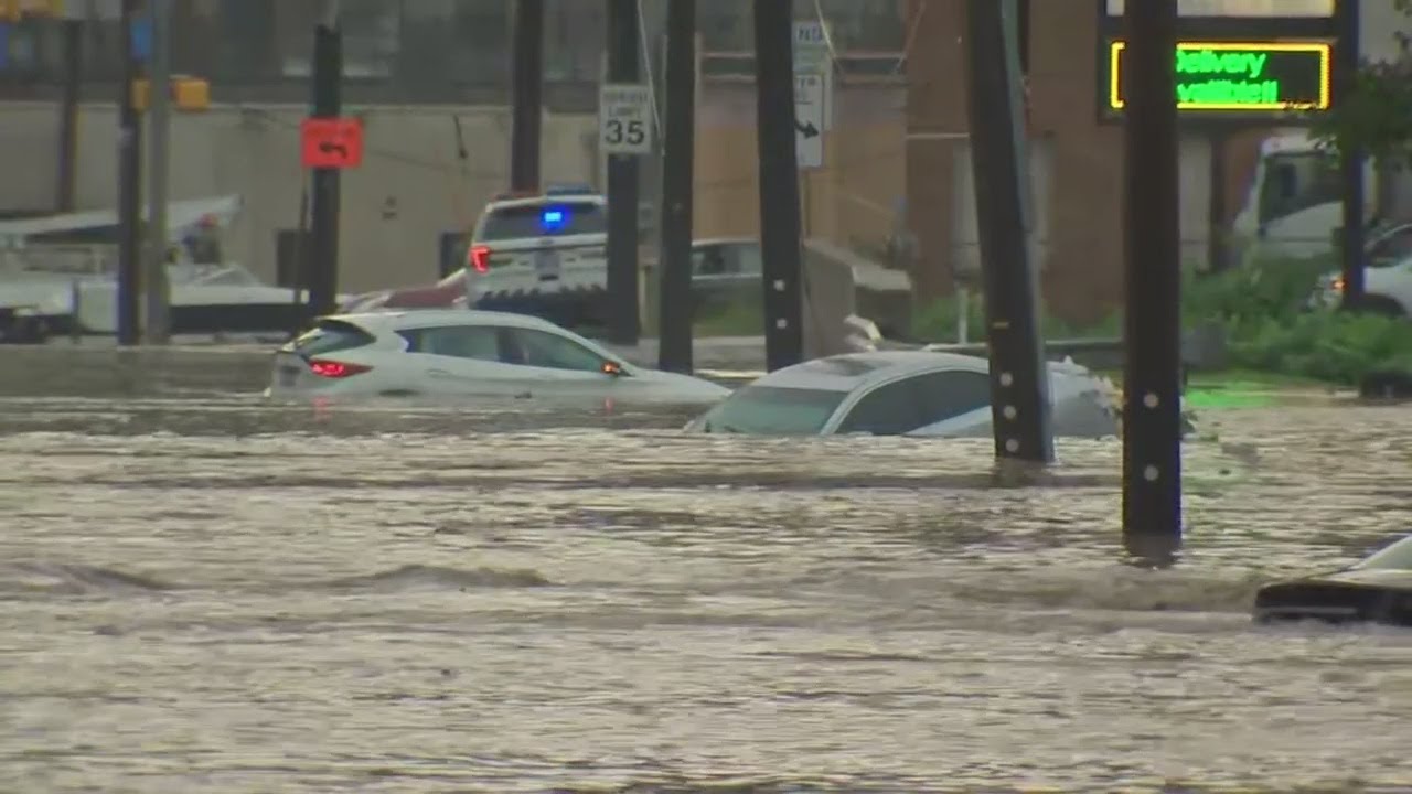 Flooding across the area after heavy rain, storms moved through - YouTube