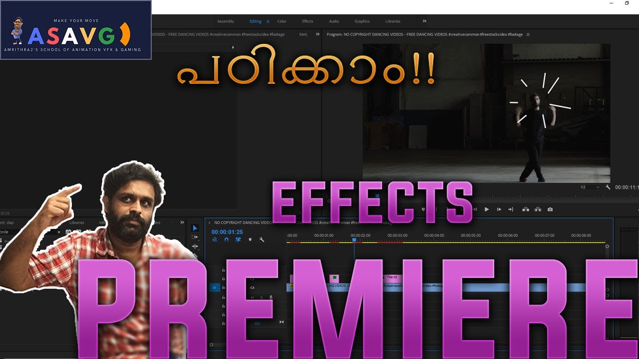 ADOBE PREMIERE MALAYALAM TUTORIAL DANCE EFFECTS - YouTube