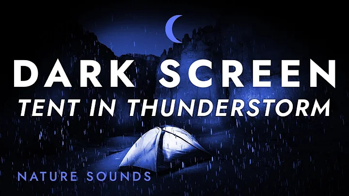 Tent in Heavy Rain and Thunder - Black Screen | Thunderstorm Sounds for Sleeping