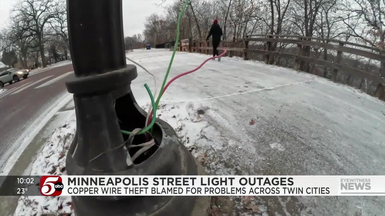 Street light outages, copper wire theft problems extend from St. Paul