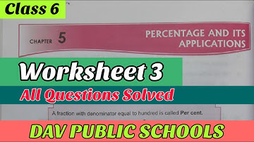 DAV class 6 maths chapter 5 Percentage and it