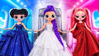 K-Pop Demon Hunters Fashion Glow Up! Diamond vs Ruby vs Sapphire Airplane | 18 DIYs for Huntrix Doll