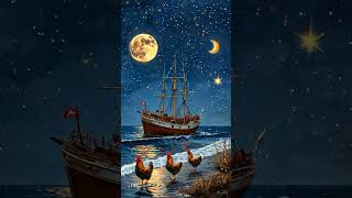 The roosters deaming of voyage  La virkokoj revantaj pri vojaĝo