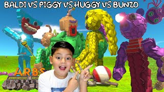 RAINBOW FRIENDS VS BALDI VS PIGGY VS HUGGY | Animal Revolt Battle Simulator | Juegos Karim Juega
