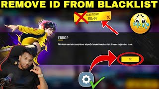 ERROR This team contains suspicious player(s) under investigation. Unable to join this team