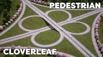 Cloverleaf interchange for pedestrians