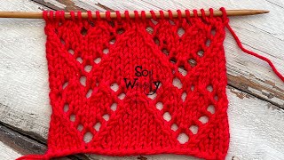 How to knit the Hearts Lace stitch (suitable for non-experts!) - So Woolly