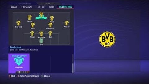 FIFA 21 Custom Tactics - Recreate 3-4-2-1 of Borussia Dortmund - Replicate real system
