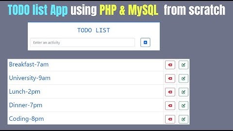 TODO List in PHP || PHP & MYSQL TODO List || Create, Read, Update, Delete  || PHP TODO CRUD