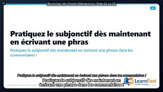 French B2 Mastering The French Subjunctive A1 To C2 French For English Speakers