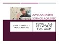 GCSE Computer Science AQA - Programming paper - All key words