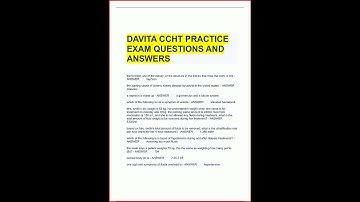 Davita Ccht Practice Exam Questions And Answersupdate video