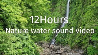 落差60mの滝　川の流れ　美しい自然風景　BGV　4K　12時間　作業用　睡眠用　勉強用　｜　Japan Waterfall Sound Video 12Hours　秋田県湯沢市小安峡 by Relaxing BGV / 日本の水の音と映像channel 38 views 1 day ago 12 hours