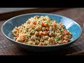 CHICKPEA QUINOA RICE Recipe 🍛 Healthy Vegan Quinoa and Basmati Fried Rice in Minutes! image