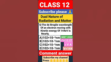Dual Nature of Radiation and Matter Class 12Neet PYQ #neetexam #shortvideo #shorts #trendingshorts