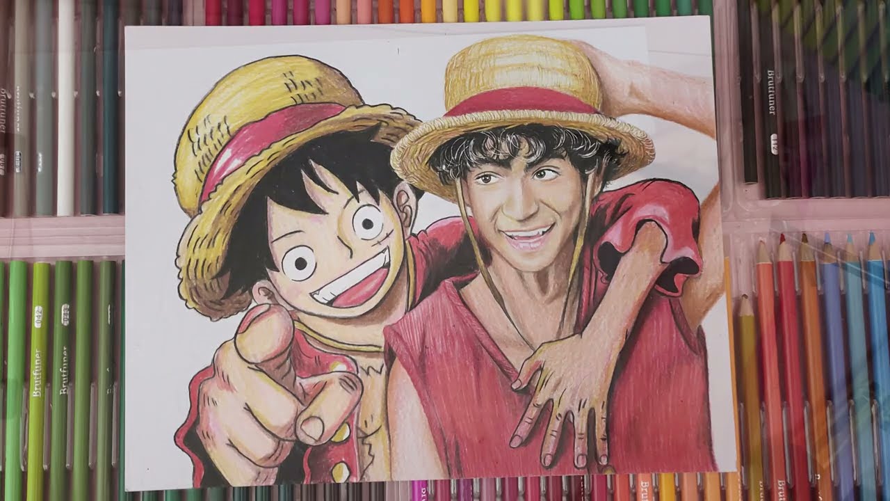 DRAWING PROCESS OF LUFFY FROM ONE PIECE LIVE ACTION