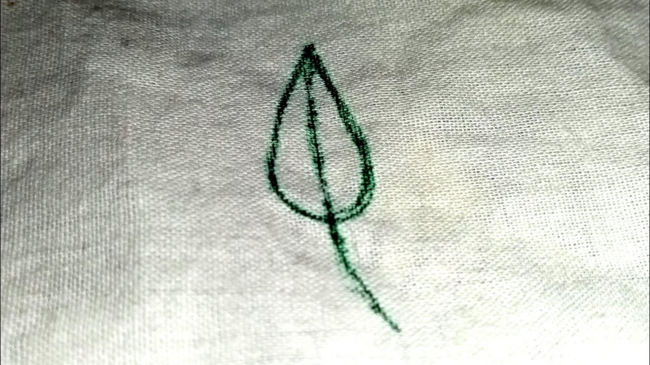Hand embroidery leaf stitch llBasic hand embroidery for beginners ll