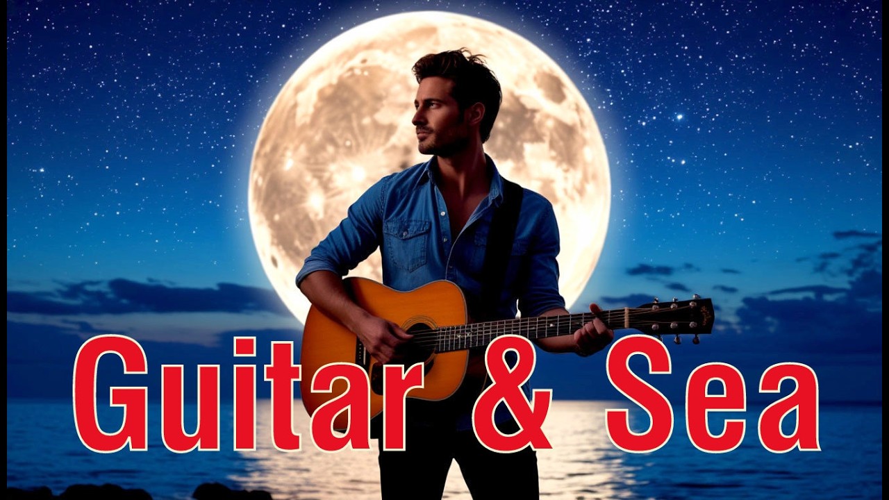 Guitar & Sea 💖 ♡♬🎧⋆☾⋆⁺₊✧ #sea #mare #musicai #instrumental #spanishguitar #suno #relax #pixverse