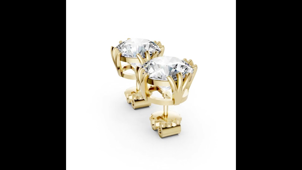 Round Brilliant Lab Grown Diamond Stud Earrings