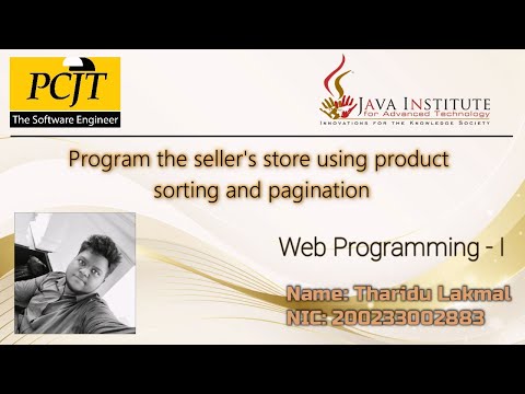 Program the seller's store using product sorting and pagination (Task 16)