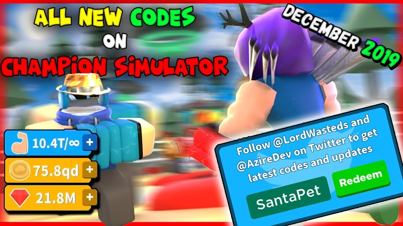 ALL NEW CODES In Champion Simulator December 2019 Roblox YouTube