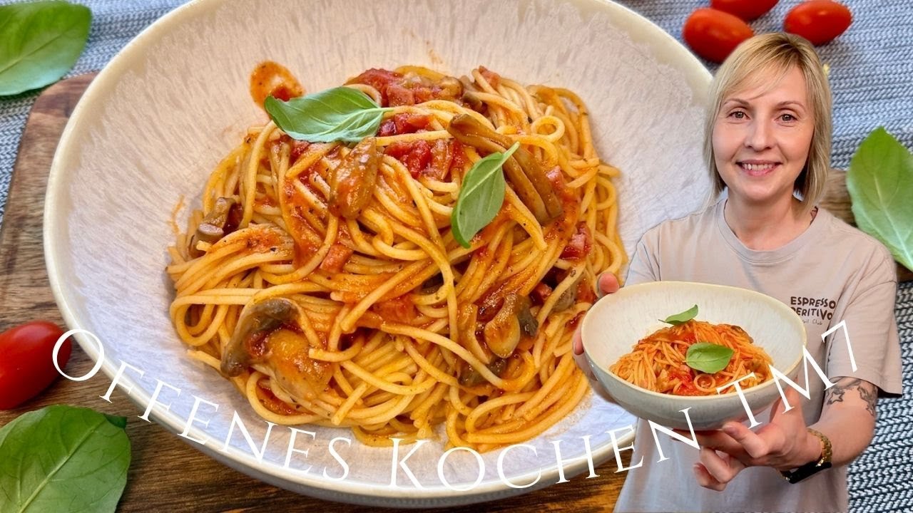 Offenes Kochen TM7 - Spaghetti in Tomaten - Pilz - Sauce 🍝 - Thermomix® Rezept