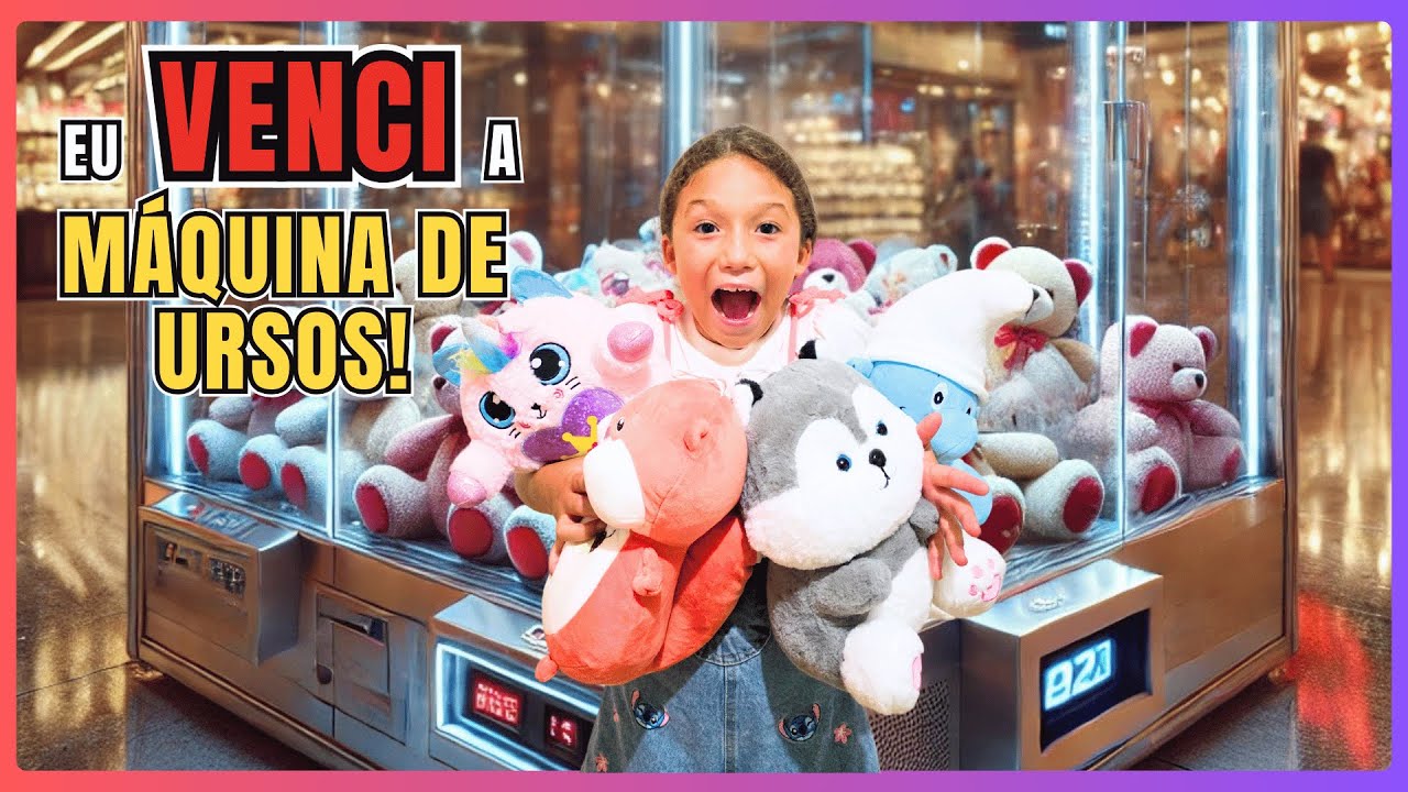 Tentei pegar ursos na máquina de ursinhos e olha o que aconteceu!