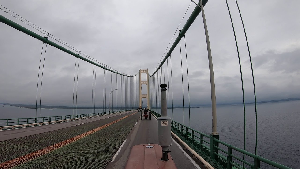 Mackinac Bridge Antique Tractor Crossing Video 3 2019 YouTube