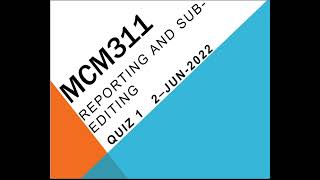 MCM311 Communication Skills Quiz no 1
