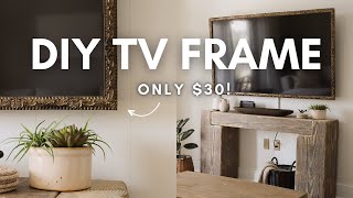 EASIEST DIY TV FRAME for ONLY $30! no tools necessary!