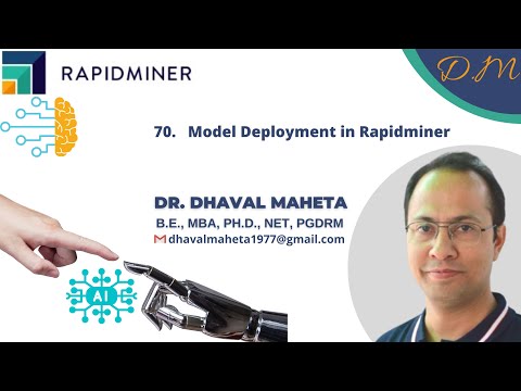 70. Model Deployment in Rapidminer || Dr. Dhaval Maheta