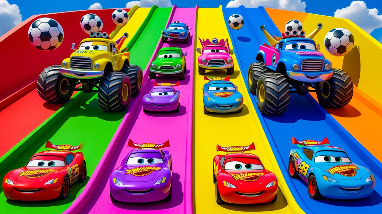 5 Monster Truck vs SHARK with Slide Colors in BeamNG.Drive 15 YouTube