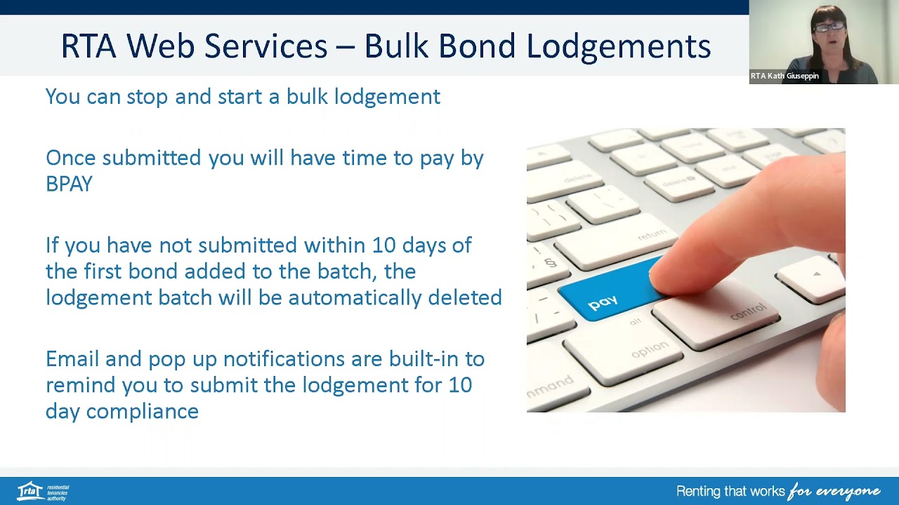 RTA Webinar: Introducing the Bulk Bond Lodgement Web Service