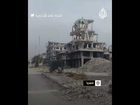 دمار في مخيم اليرموك للاجئين الفلسطينيين جنوب دمشق