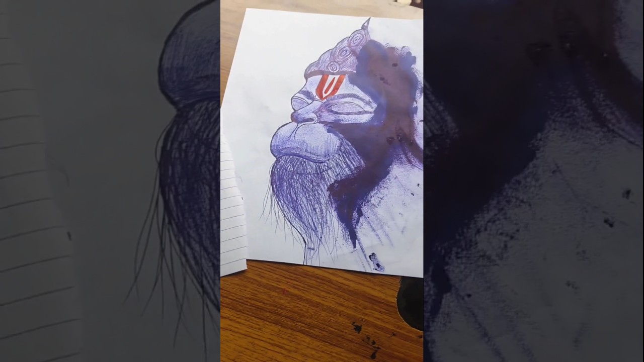 Hanuman sketch with normal pen 