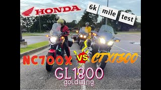 6K mile road test NC700x vs CTX1300 vs Goldwing GL1800 Roundtable Recap