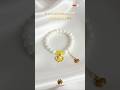 ✨🤍 Elegant Pearl & Yellow Charm Bracelet 💛✨ | Handmade Jewellery | #SatamMayil_Designz🦚#shorts