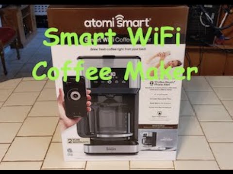 Atomi Smart WiFi Coffee Maker - 2nd Gen. - No-Spill Carafe Sensor, Black/Stainless Steel, 12-Cup Carafe, Reusable Filter - Wi