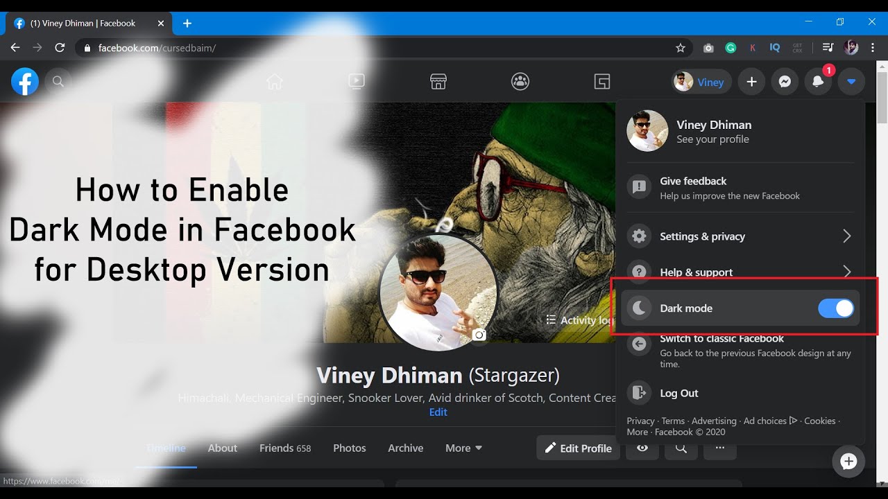 How To Enable Facebook Dark Mode For Desktop Version (Officially) - Youtube