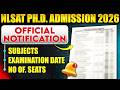NLSAT Ph.D Admission Notification Out | Ph.D Admission Subject ,Exam Date ,Total Seat | Full Detail