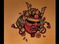 How to Draw a Samurai Mask Tattoo Style
