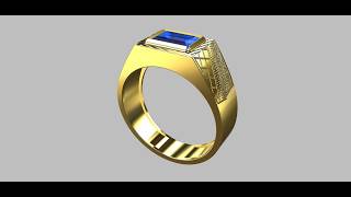 Ring with Stone 5 00x7 00mm Size 19