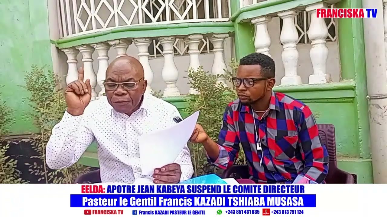 Urgent!!! EELDA: APOTRE JEAN KABEYA SUSPEND LE COMITÉ DIRECTEUR