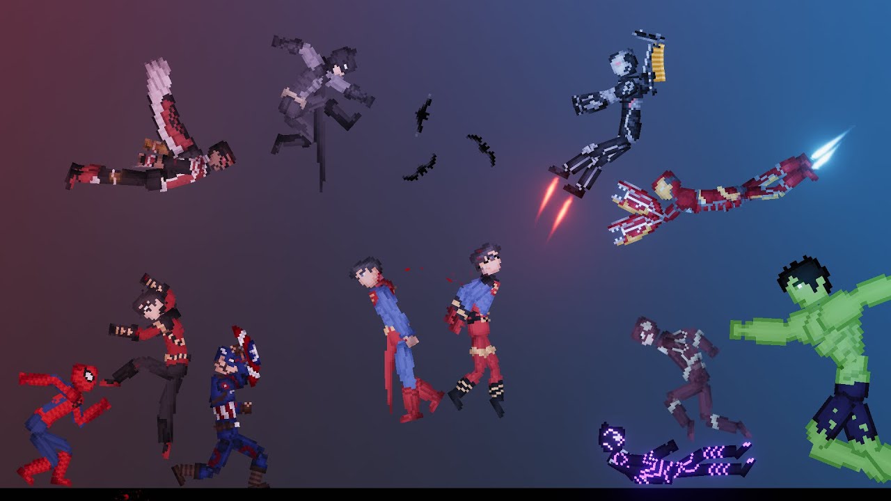 Avengers VS Super-Man and Superboy in People Playground (Part 3)