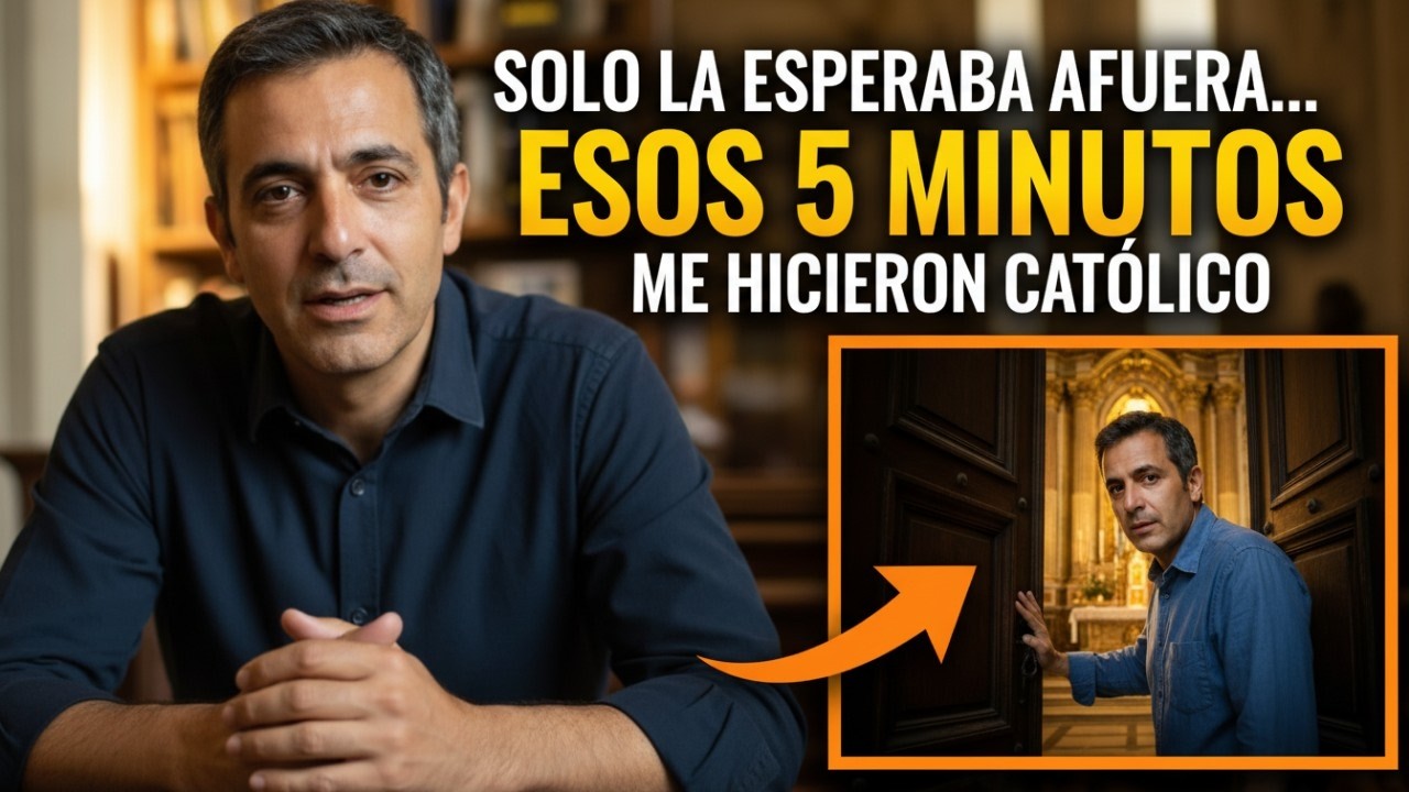 Ex evangélico esperaba a su esposa afuera de la misa… entró por 5 minutos y hoy es católico.