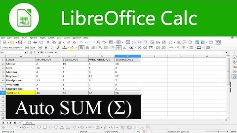 Autosum in Libreoffice calc || in hindi