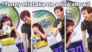 Eunchae and Kang Daniel *can't stop laughing* together because of funny mistake during a live show