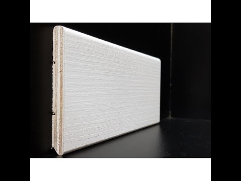 Battiscopa zoccolino bianco matrix frassinato in legno laminato 4 cm spessore mm 10 Video