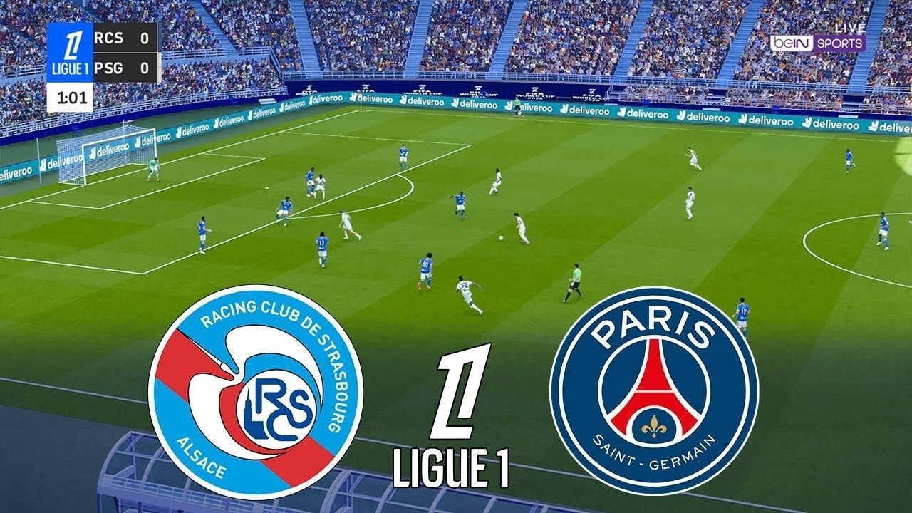 Strasbourg VS PSG Ligue 1 2025/26 Gameplay simulation Pes21 - Live