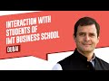 Congress President Rahul Gandhi interacts with students from IMT Dubai University